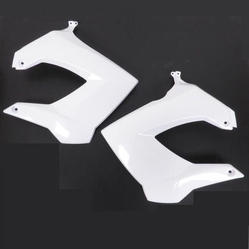 Paire D'écopes Ouïes De Radiateur Pour Moto Derbi 50 Senda Blanc Brillant Neuf