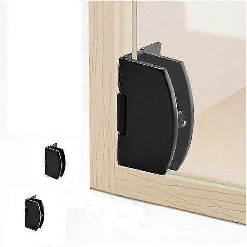 2 pièces Armoire Charnière de porte en verre Clip de salle de bain Sans cadre Porte en verre Armoire d'affichage Clip de meuble à 90 degrés Charnière à 90 degrés (noir)