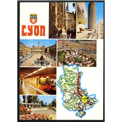 Carte Postale Lyon, Rhône Et Son Plan Périphérique