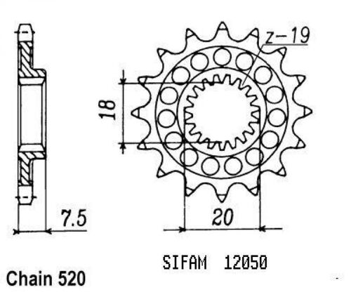 Pignon De Sortie De Boite Sifam Pour Moto Hm 125 Cre Supermotard 2000 À 2005 Neuf