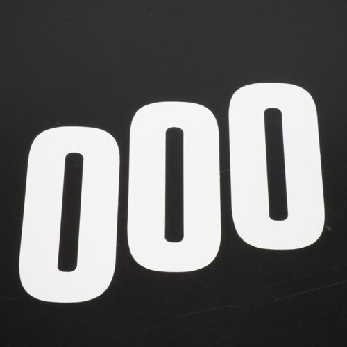 3 Sticker Autocollant Numéro De Course Zéro 0 Blanc Blackbird 130x70mm Pour Motocross
