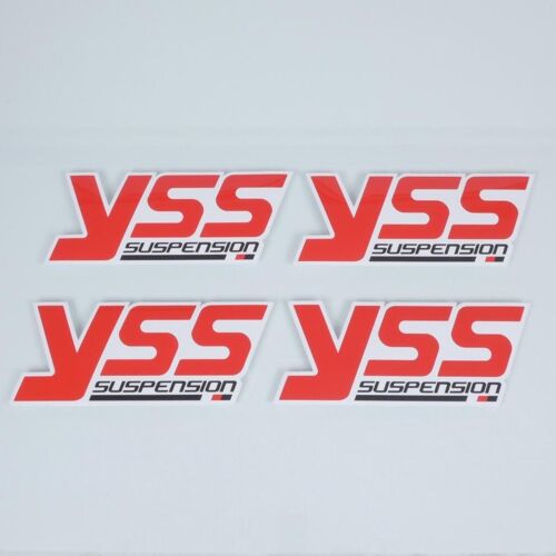 Autocollant Stickers Yss Suspension Rouge Blanc Noir Pour Moto 90x205mm Par 4