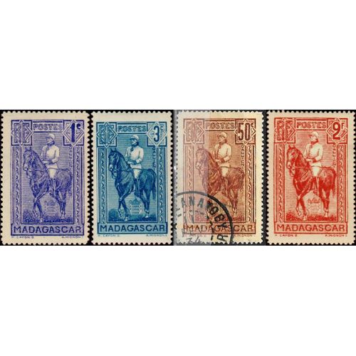 Madagascar, Protectorat Français 1931 / 1940, Beaux Timbres Neufs** / * / Oblitéré Yvert 183 184 185 215, Général Galliéni À Cheval.