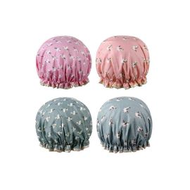 4 pcs bonnet de douche bonnet de natation pour les femmes imperméable réutilisable double couche bonnet de cheveux pour les filles femmes