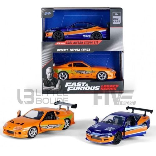 Jada Toys 1/32 - Nissan Silvia & Toyota Supra Twin Pack - Fast And Furious 34254bl/Or-Jada Toys