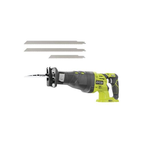 Pack RYOBI - Scie sabre R18RS-0 - 18V One+ - sans batterie ni chargeur - Lot de 3 lames scie sabre acier et inox 300/152mm RAK03SSRB