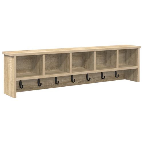 vidaXL Porte-manteau mural avec étagère Montage mural avec stockage Chêne sonoma 100 x 16 x 26 cm