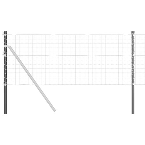Vidaxl Poteaux De Clôture 2 Pcs Gris 80 Cm Acier Peint Par Poudre