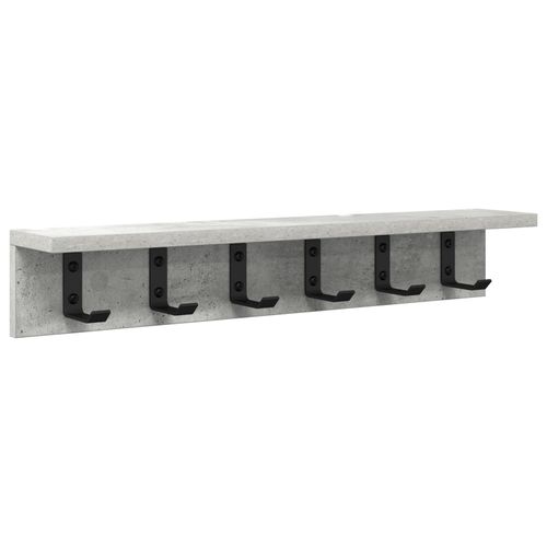 vidaXL Porte-manteau mural avec étagère Gris béton 60 x 10.5 x 10.5 cm