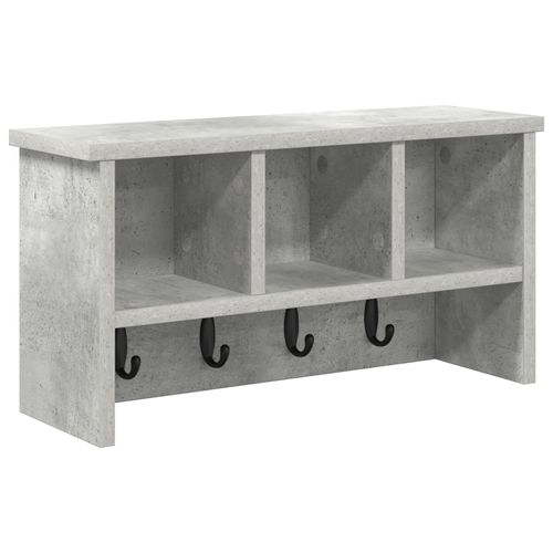 vidaXL Porte-manteau mural avec étagère Montage mural avec stockage Gris béton 50 x 16 x 26 cm