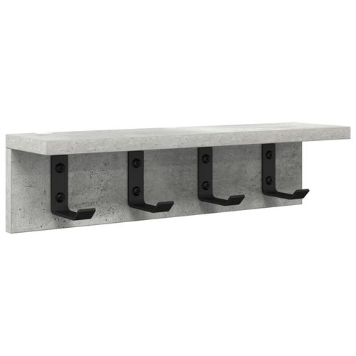 vidaXL Porte-manteau mural avec étagère Gris béton 40 x 10.5 x 10.5 cm