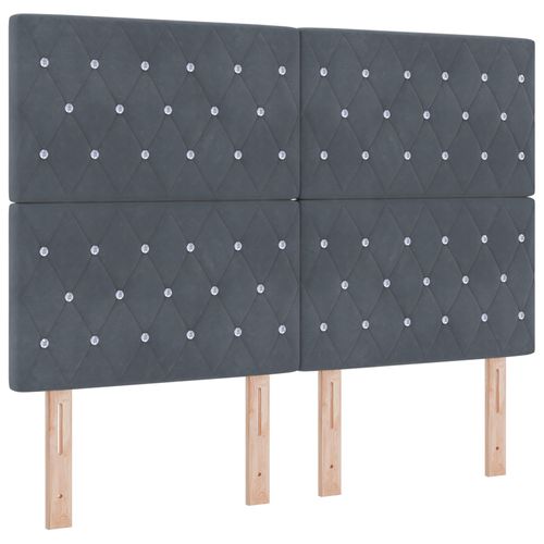 Vidaxl Tête De Lit Led Gris Foncé 80 Cm Velours