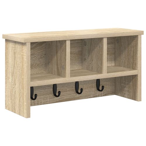 vidaXL Porte-manteau mural avec étagère Montage mural avec stockage Chêne sonoma 50 x 16 x 26 cm