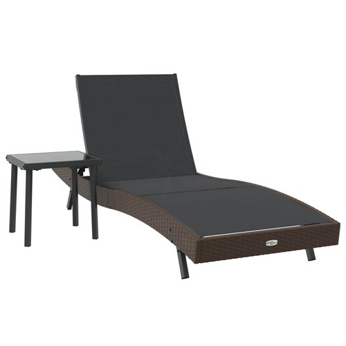 Vidaxl Chaise Longue 2 Pcs Marron 40 X 40 X 40.5 Cm Poly Rotin