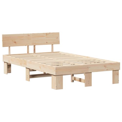 Vidaxl Cadre De Lit Marron 120 X 190 Cm Bois De Pin Massif