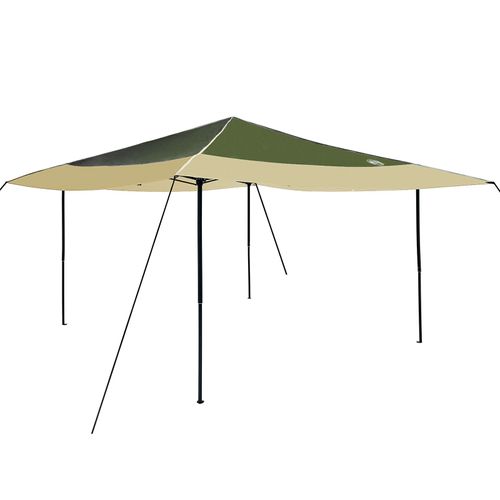 Vidaxl Tente À Abri Vert 400 X 400 X 227 / 236 / 245 Cm Tissu Oxford