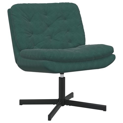 Vidaxl Fauteuil Relaxant Pivotant Vert Foncé 63 X 75 X 76 Cm Velours