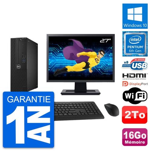 PC Dell 3050 SFF Ecran 27" Intel G4400 RAM 16Go Disque 2To HDMI Windows 10 Wifi