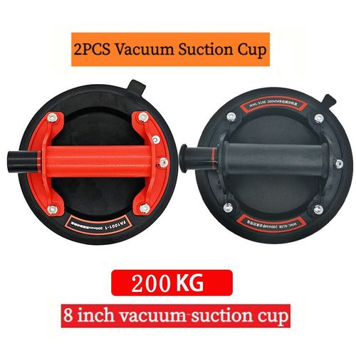 Ventouse sous vide industrielle de 8 pouces,capacité de charge de 200kg,levage sous vide robuste pour carrelage de granit et verre,outils de levage manuels - Type Black and red 2 PCS
