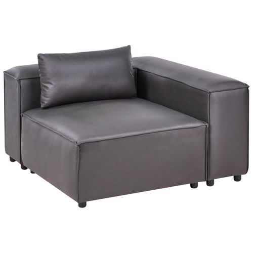 Module D'angle Brande Cuir Pu Noir Côté Gauche