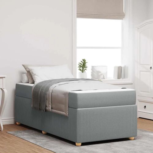 Vidaxl Cadre De Lit Autre Gris Clair 100 X 200 Cm Tissu