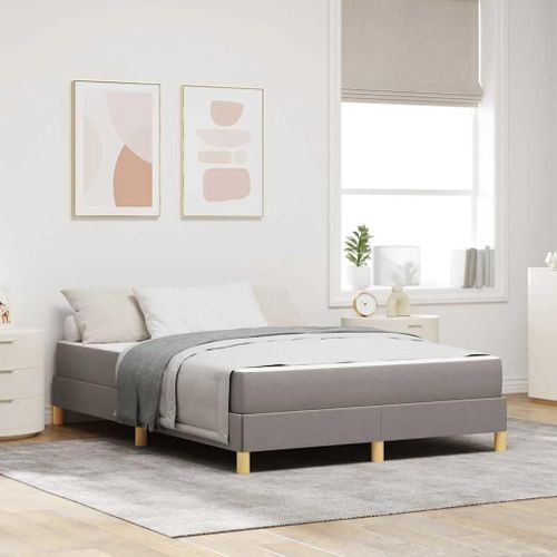 Vidaxl Lit À Ressorts Taupe, Marron 140 X 190 Cm