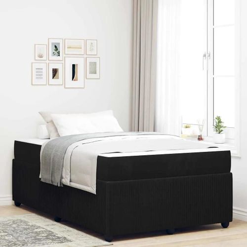 Vidaxl Cadre De Lit Avec Matelas Autre Noir 120 X 190 Cm Velours