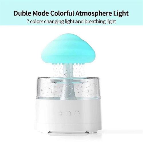 Humidificateur Rain Cloud,Humidificateur Champignon,Humidificateur Cloud avec lumières LED réglables,Nuage de pluie