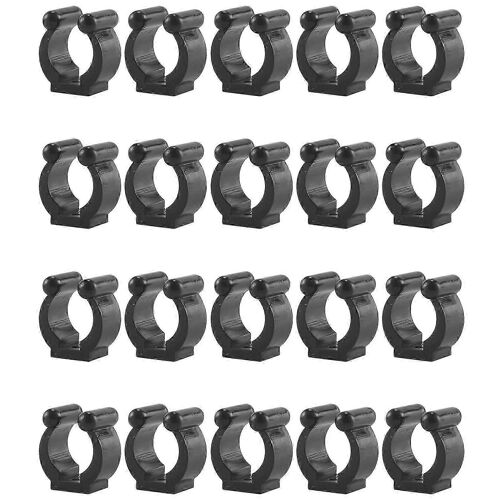 20 Pcs Canne À Pêche Support Clips Noir 16mm Intérieur Dia Canne À Pêche