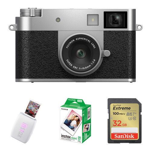 FUJIFILM X half avec kit d'imprimante INSTAX MINI Link 3 (Argent)