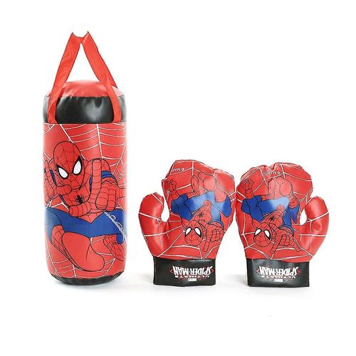 Ensemble de jouets de boxe imprimé Spiderman, anti-stress, sac de frappe en PVC, gants de décompression pour enfants