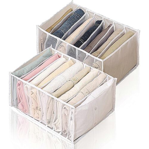 Organisateur de tiroirs,Organisateur en maille pliable pour organisateur de vêtements,Organisateur de placard avec compartiments,Organisateur de placard pour jeans et chemises,7+9 Compar