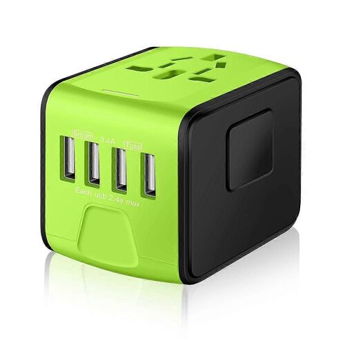 Adaptateur d'alimentation universel de voyage international avec USB haute vitesse 2,4 A,chargeur mural 3,0 A de type C,adaptateur européen,adaptateur de prise de courant mondial pour U