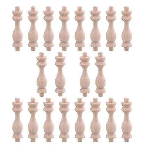 20 Pcs 7.6x1.8cm Hêtre Non Peint Inachevé Bois Artisanat Broches Balustre Restaurant Decor Repair De
