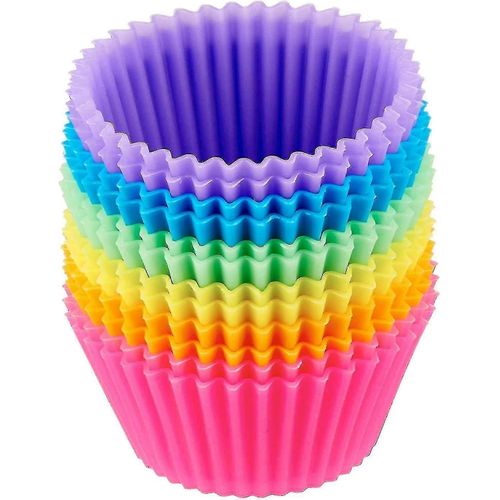 12pcs Moules À Tarte Aux ?ufs Au Four Violet,Bleu Ciel,Vert,Rose,Jaune,Orange (2 Pour Chaque Couleur)