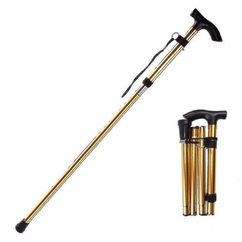 Bâton De Marche Pliant Réglable Base Antidérapante Randonnée Bâtons De Trekking Canne Pliable En Alliage D'aluminium 1pc
