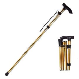 Bâton De Marche Pliant Réglable Base Antidérapante Randonnée Bâtons De Trekking Canne Pliable En Alliage D'aluminium 1pc