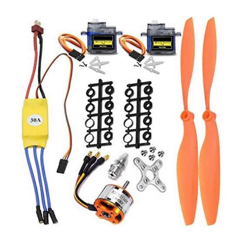 2212 1400KV Moteur + 30A ESC + SG90 Servo + 8060 Ensemble d'hélices compatible avec RC Avion Quadricoptère Avion à voilure fixe He