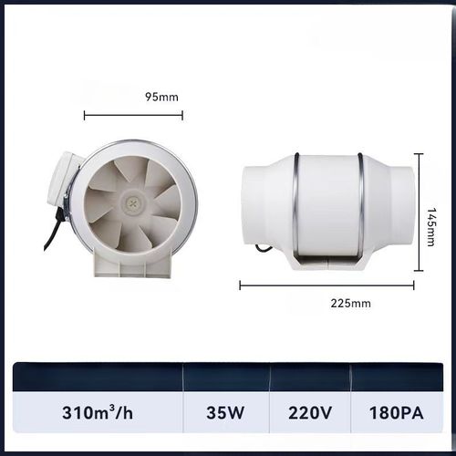 Ventilateur extracteur rond pour cuisine et salle de bain,conduit flacon,ventilation,ménage - Type 4 inch