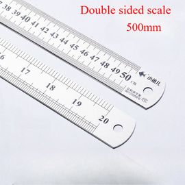 Règle droite en métal en acier inoxydable,outil de mesure de précision Double face,échelle,règle métrique,accessoires 15-40cm - Type 500mm