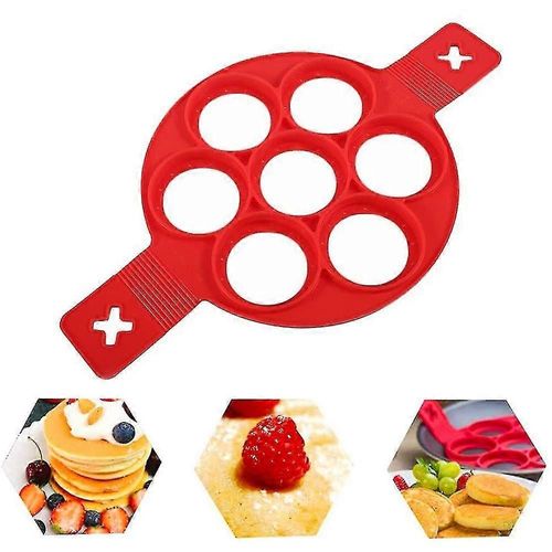 7 moules à gâteau Holespancake Moule à oeufs frit Moule à crêpes en silicone antiadhésif réutilisable Anneau d'oeuf Préparez rapidement un gâteau pour vous afin de gagner un temps précieux