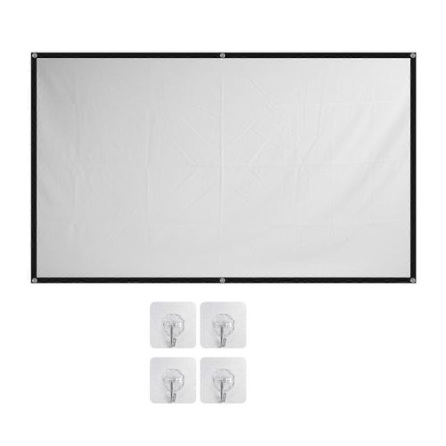 Écran de projecteur 16 : 9 Écran de projection HD haute densité Écran de projection portable à installation facile pour home cinéma à l'extérieur Camping 60 pouces