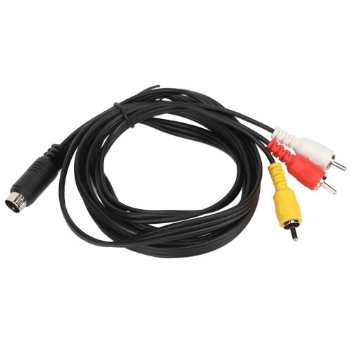 Mini DIN 9 broches à 3 RCA Câble mâle à mâle nickelé son vidéo composite cordon pour téléviseur récepteur AV moniteur 5,9 pieds