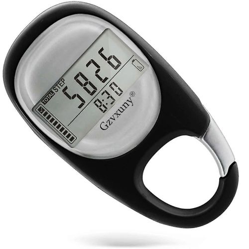 Podomètre 3d Clip Facile Marche Podomètre Traces Pas Kilométrage Calories Brûlées Activité Temps 7 Jours Mémoire Pour Hommes Femmes Enfants - Noir