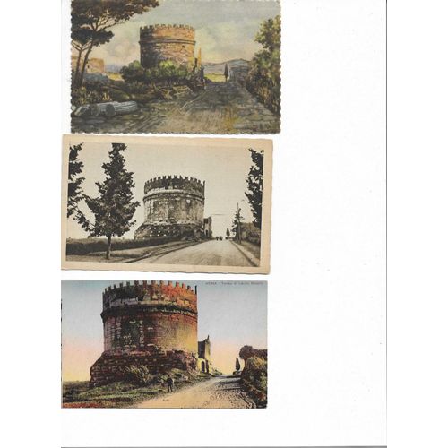 3 Cartes Postales Semi Modernes Non Circulées Tombeau Via Appia Rome Italie