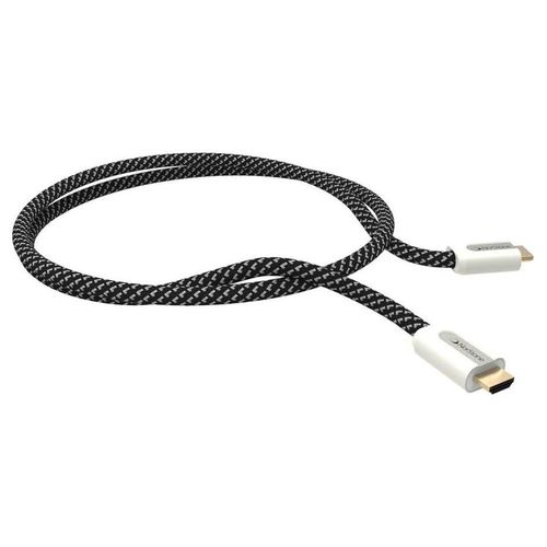 NorStone JURA - Câble HDMI - 0.2 mm² - HDMI mâle pour HDMI mâle - 80 cm - triple blindage - noir, blanc - support 4K