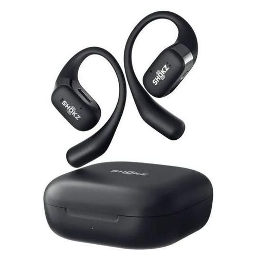 SHOKZ OpenFit - Écouteurs sans fil avec micro - oreille dégagée - montage sur l'oreille - Bluetooth - noir