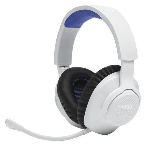 JBL Quantum 360P - Micro-casque - circum-aural - fréquence/Bluetooth radio de 2,4 GHz - sans fil - blanc - Certifié Discord