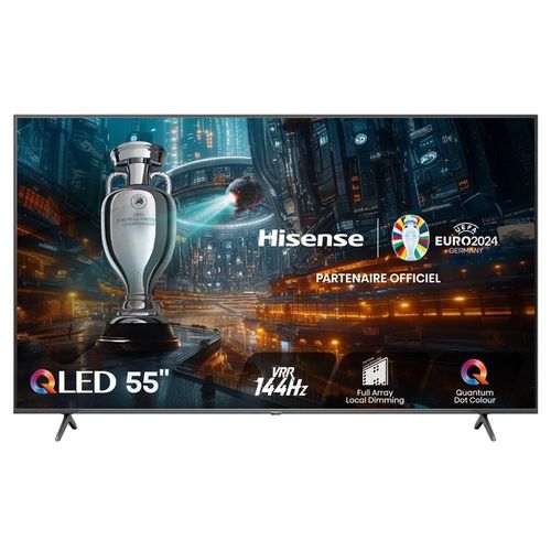 Hisense 55E7NQ Pro - 55" E7NQ Pro Series TV LCD rétro-éclairée par LED - QLED - Smart TV - VIDAA - 4K UHD (2160p) 3840 x 2160 - HDR - Quantum Dot, Direct LED - noir, gris...