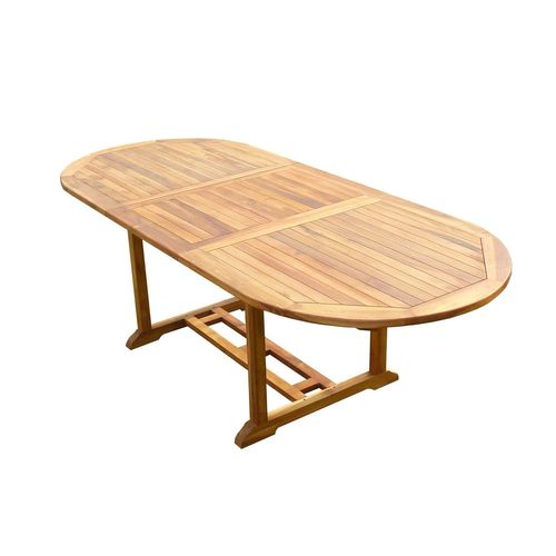 Table Ovale En Teck Aspect Huilé Munggi L.180-240 P.100 Cm